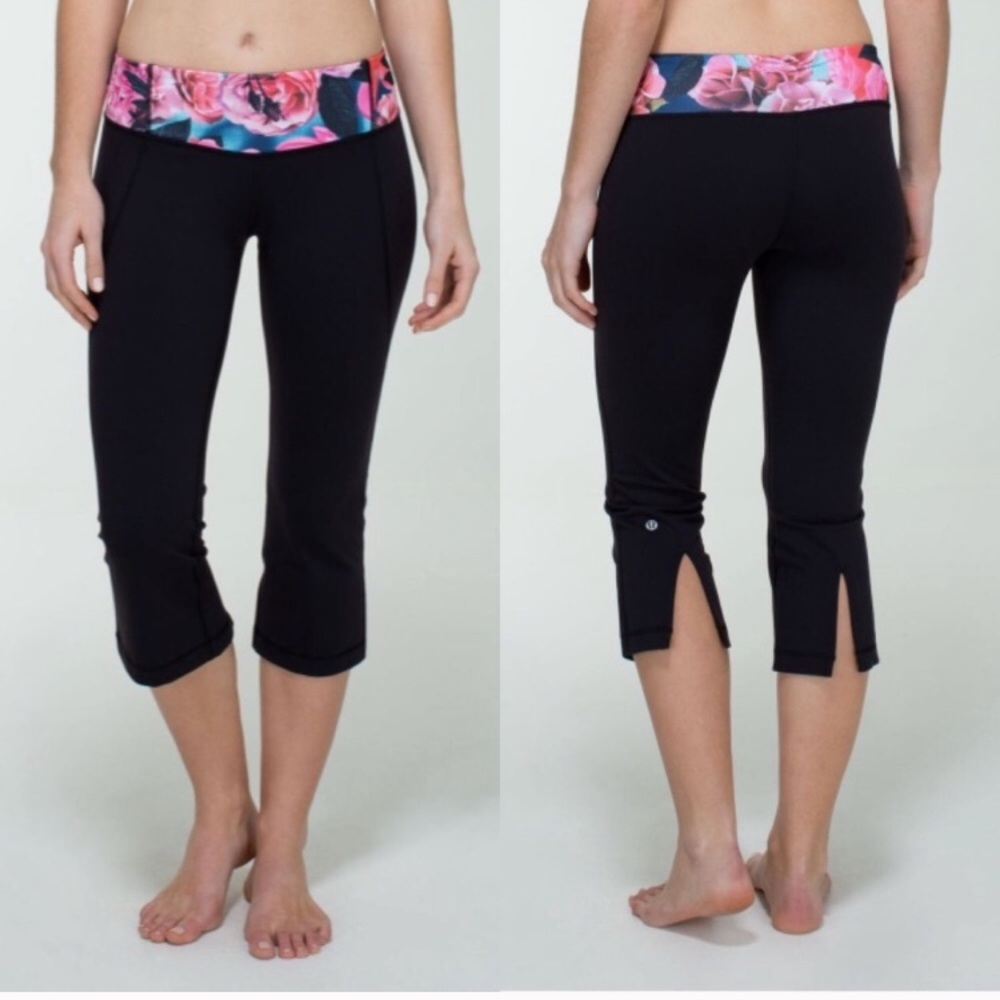 Lululemon Gather And Crow Crop Secret Garden Sz 6 - Picture 1 of 8
